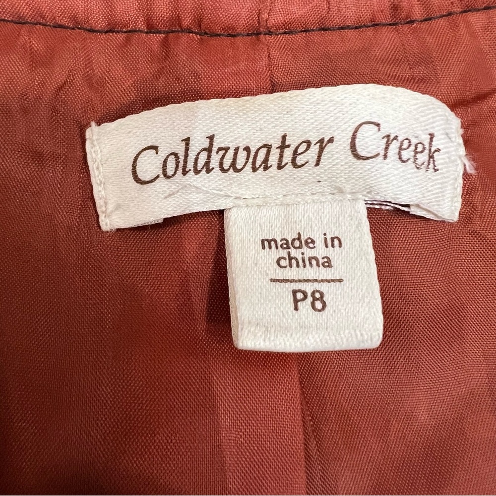 Coldwater Creek Brown Tweed Embroidered Blazer with Rust Lining - Picture 2 of 11